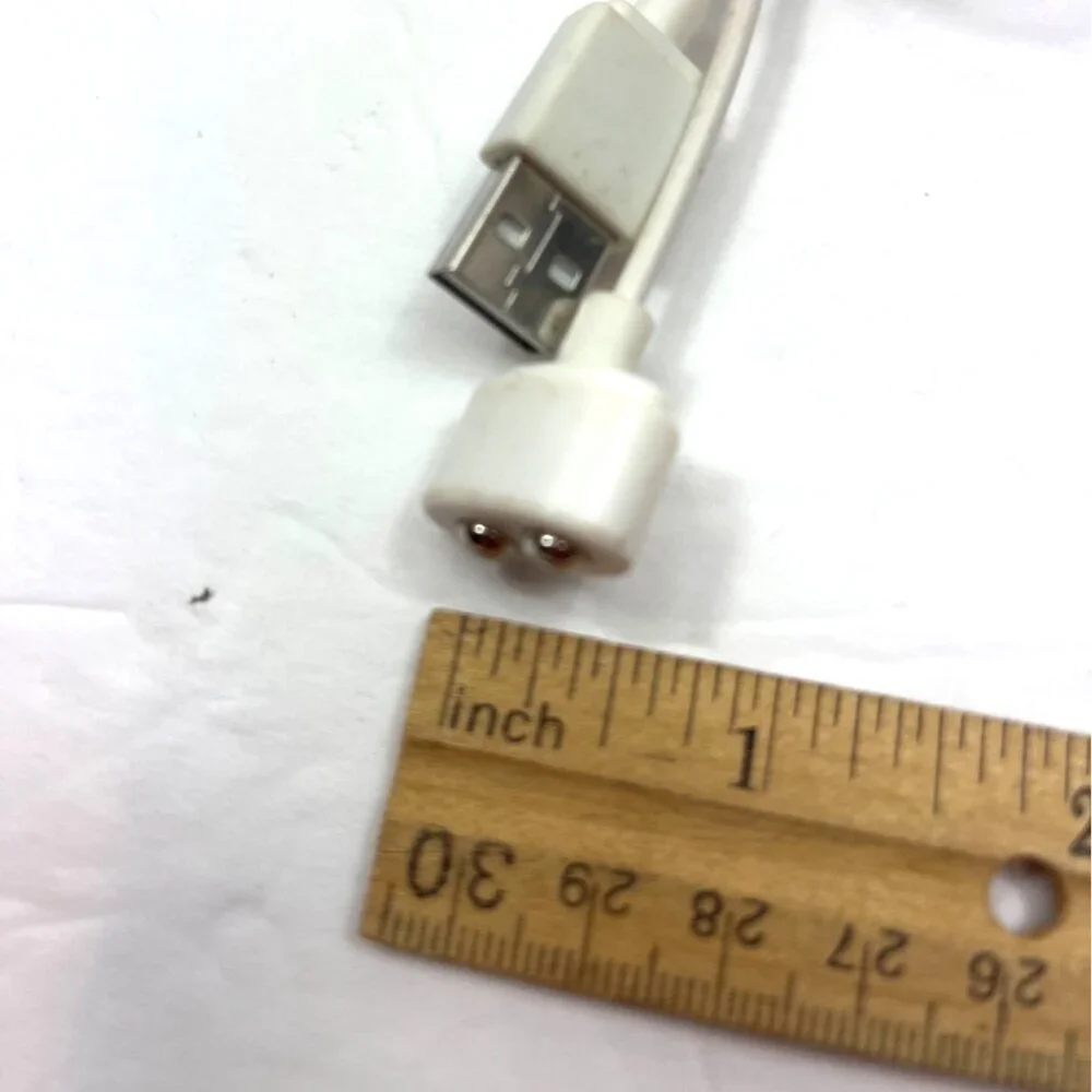 USB Charging Cable With Magnetic 2-Pin Connector 40 Inches White A90